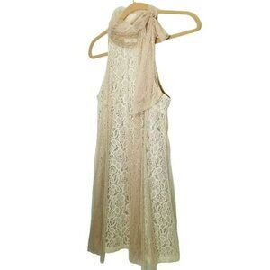 Ryu Modcloth Time & Grace Dress in Champagne Whimsical Romantic Lace Bow Size S‎
